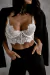 Cropped Isabel - Alcinha com Aro com Recorte nas Costas - Branco