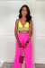 Calça Champagne - Cintura Alta Pantalona - Pink Neon - comprar online