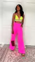 Calça Champagne - Cintura Alta Pantalona - Pink Neon