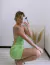 Vestido Chantal - Tecido Acetinado com Decote Drapeado - Verde - comprar online