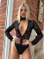 Body Jayes Choker Removível - Preto/Nude Renda e Tecido Touch