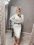 Vestido Yasmin - Manga Longa Gola Alta Midi - Off White - comprar online