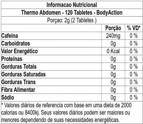 Thermo Abdomen 120Caps - Body Action | WK Suplementos