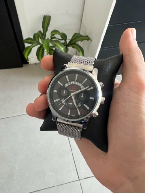 Montre Dogma Quartz Vintage - Acier Argenté, Cadran Noir, Années 90 - Occasion Bon état