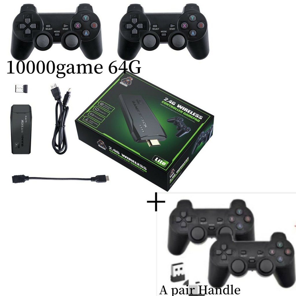 Console Game Stick Lite 3500 M8 HDMI 4K com 2 Controles Wireless 3500 Jogos