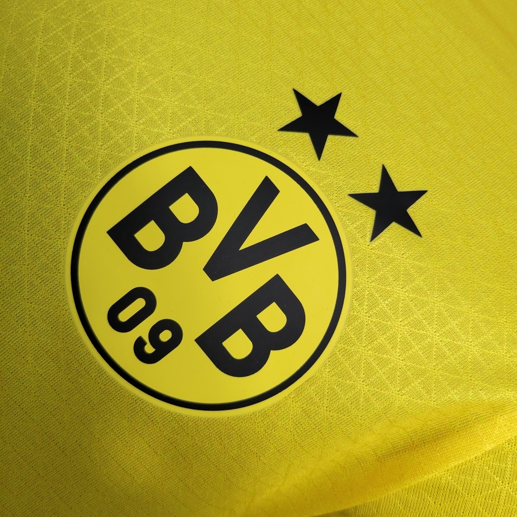 Camisa Borussia Dortmund I 2023 Jogador Masculina - Amarela e Preta