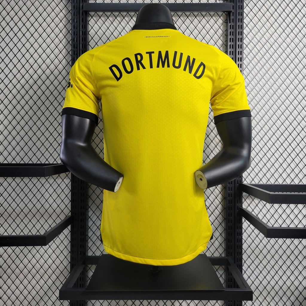 Camisa Borussia Dortmund I 2023 Jogador Masculina - Amarela e Preta