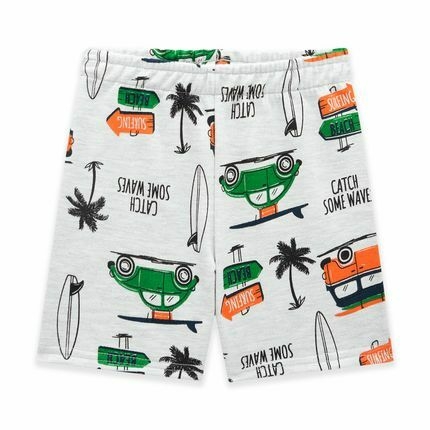 Conjunto Blusa E Short Moletinho Amigos Da Selva Marinho - Kyly