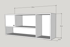 Estantería horizontal de doble altura con puerta en internet