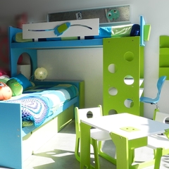 Cama alta con escritorio en internet
