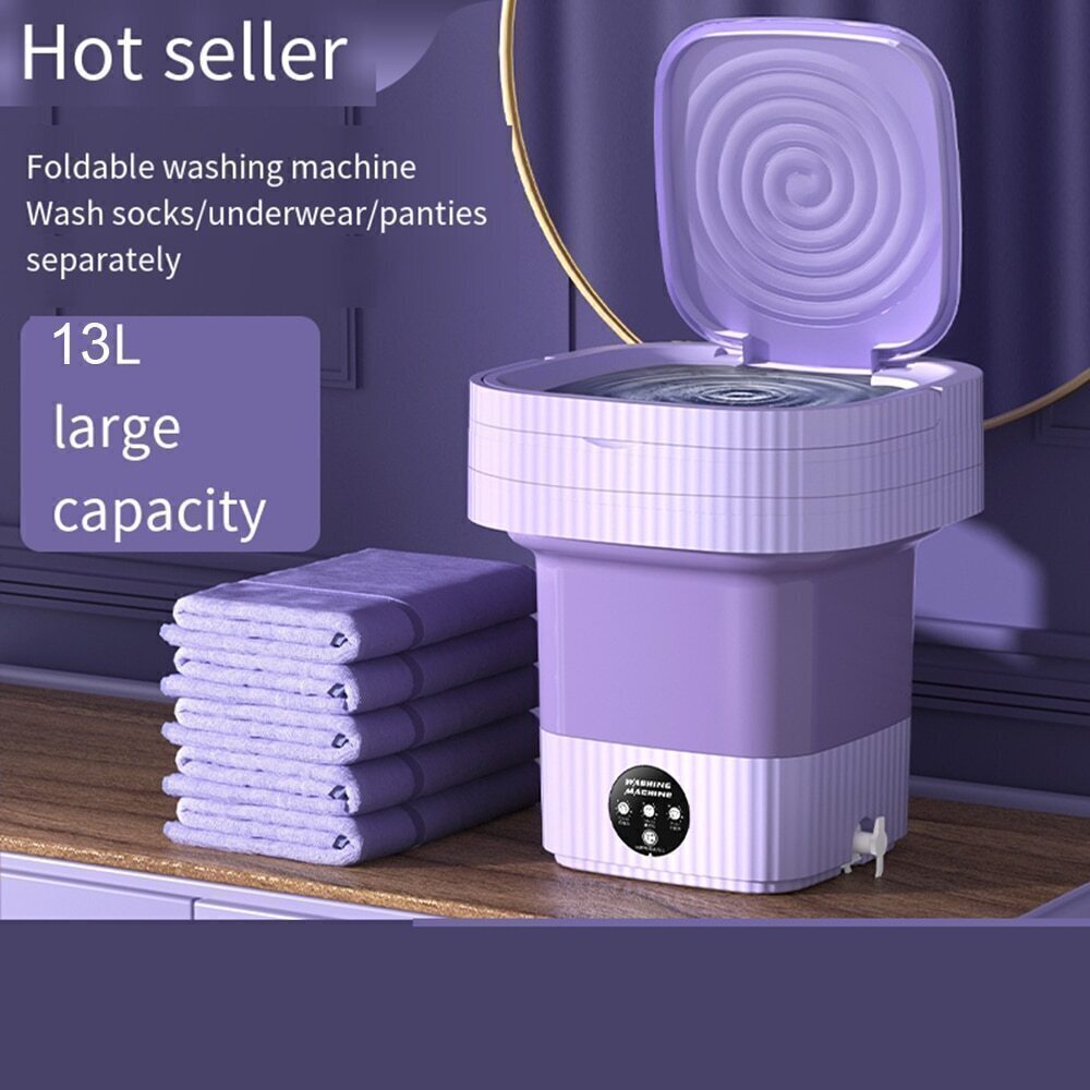 Lavadoras plegables portátiles de 13L, Mini lavadora grande con cubo secador  pa