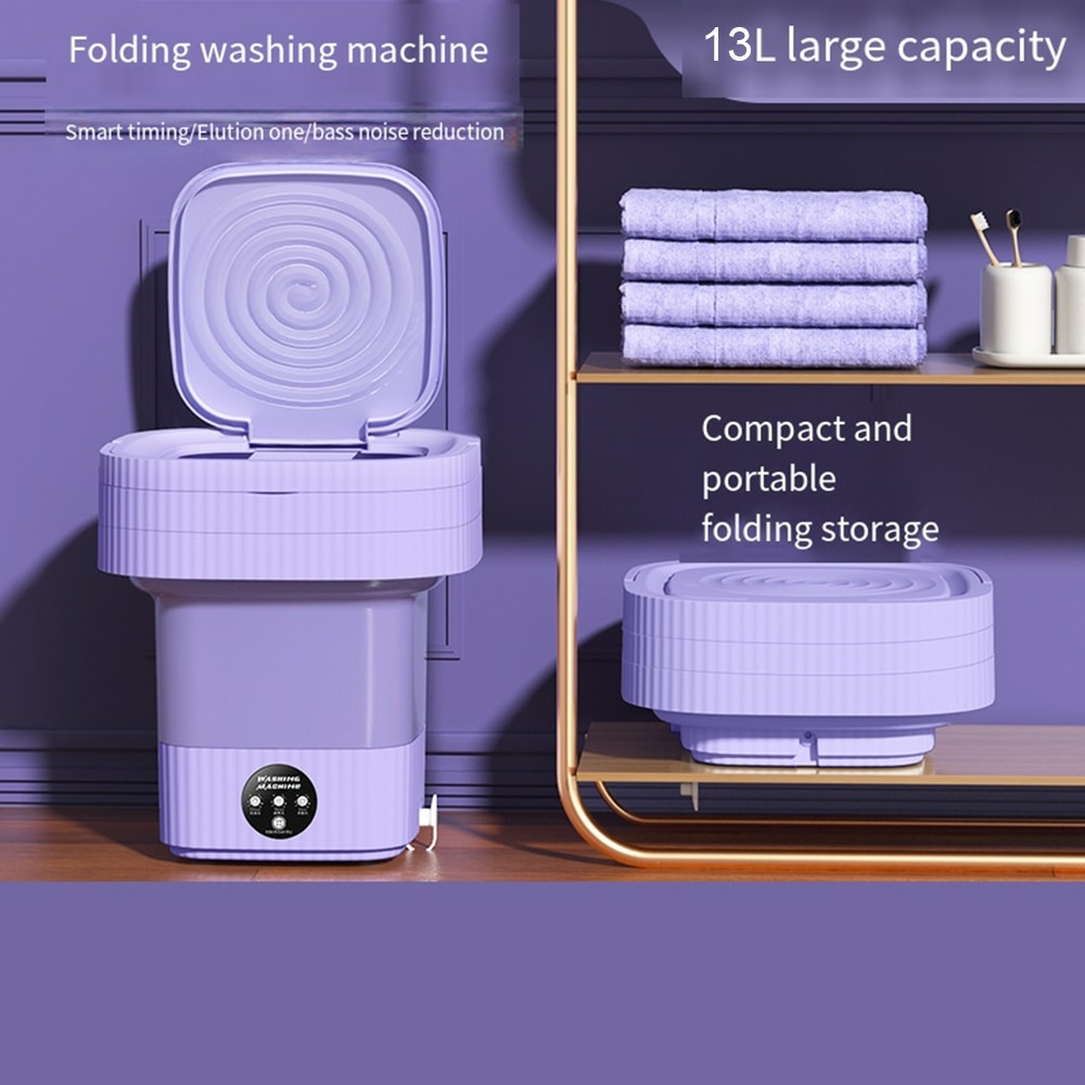 Lavadoras plegables portátiles de 13L, Mini lavadora grande con cubo secador  pa