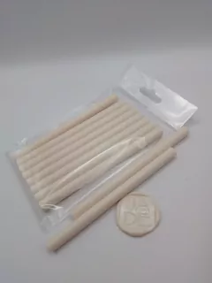 Barras de silicón lacre color marfil - Paquete de 8 barras.