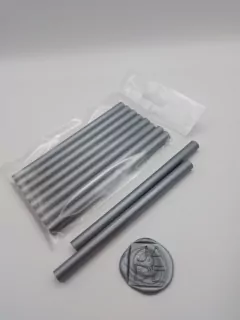 Barras de silicón lacre color plata - Paquete de 8 barras.