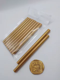 Barras de silicón lacre color oro - Paquete de 8 barras.
