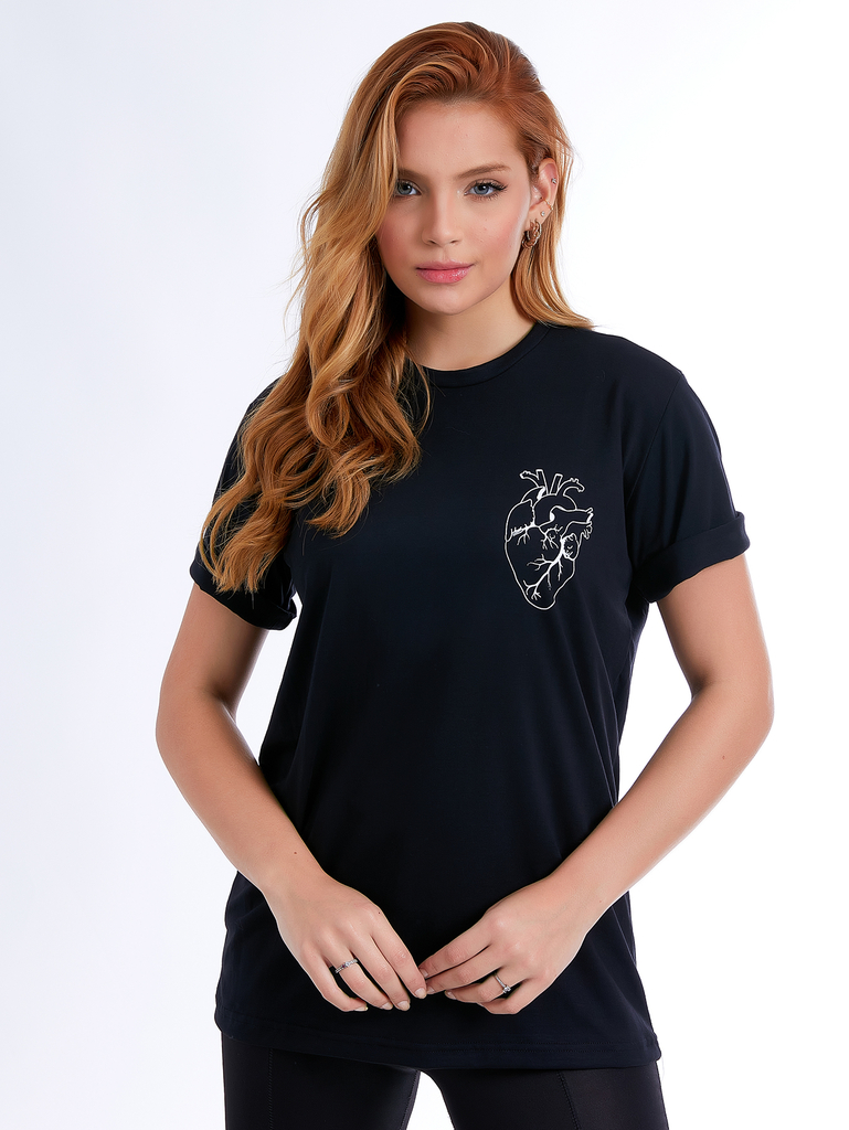 Camiseta Feminina Coração Comprar Em Bilhan