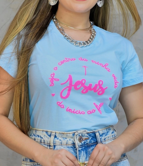 T-shirt Jesus - Azul bebê - Comprar em D'NATI BOUTIQUE