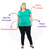 Blusa flamê Plus Size feminina decote V Verde Claro na internet