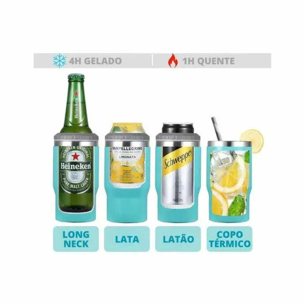 Copo Porta cerveja Garrafa stanley Térmica Latinha De Aço 420ml