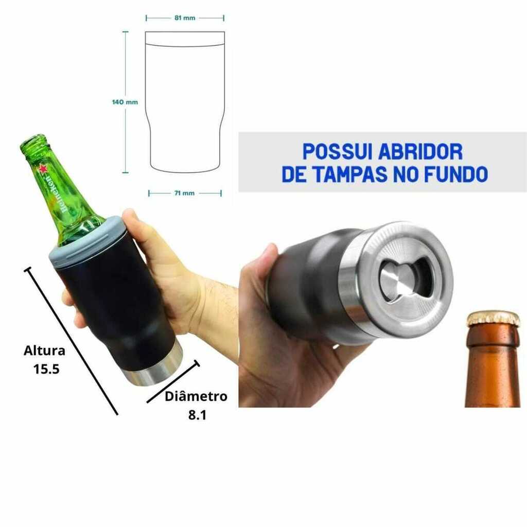 Copo térmico Stanley Porta Cerveja 2 Função em 1 420ml Com Isolador De  Palha Térmico Porta-Lata Resfriador Copo De Cerveja