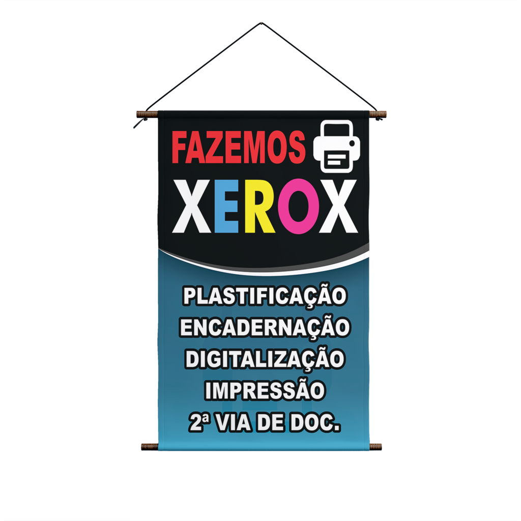 Banner por Metro ² Lona 440g 4x0(Frente Colorido) Sem Revestimento Bastão  de madeira e ponteira de plástico - Next Print Grafica