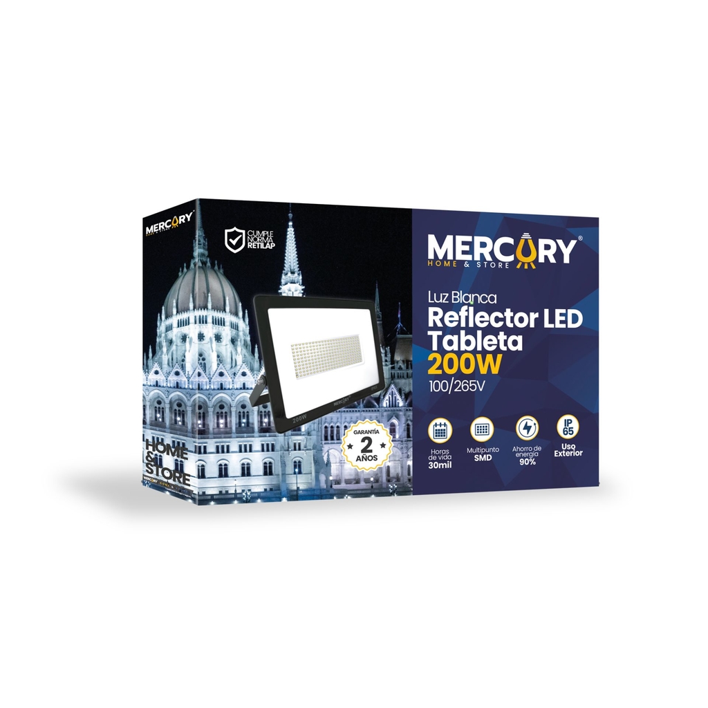 REFLECTOR LED TIPO TABLETA 200W MERCURY.