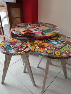 Set de 3 Mesitas Decoupage