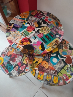 Set de 3 Mesitas Decoupage - comprar online