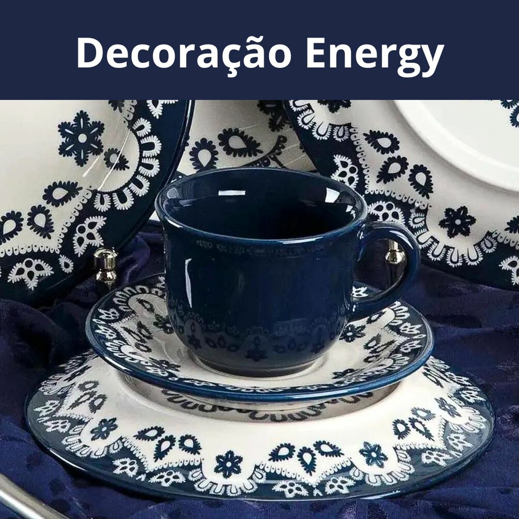 Conjunto de Xícaras Cerâmica Oxford Grande Floreal Energy 200ml