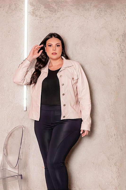 Jaqueta couro best sale ecologico plus size