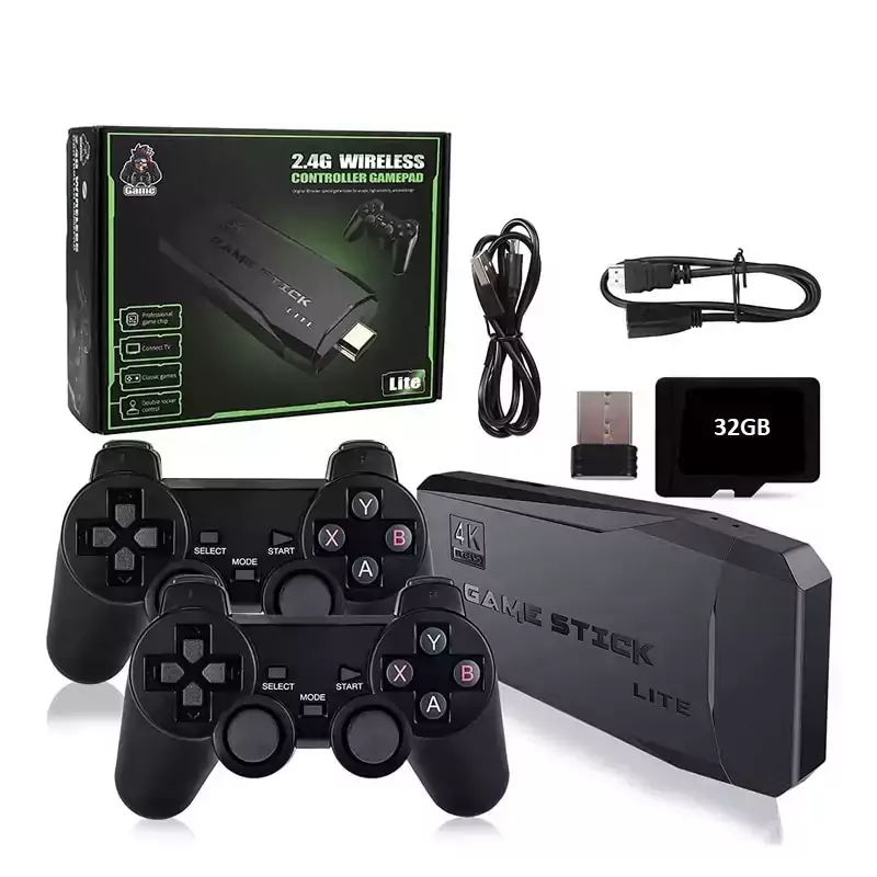 Game Stick Lite 4K + 2 Controles Sem fio e 15 Mil Jogos Retro