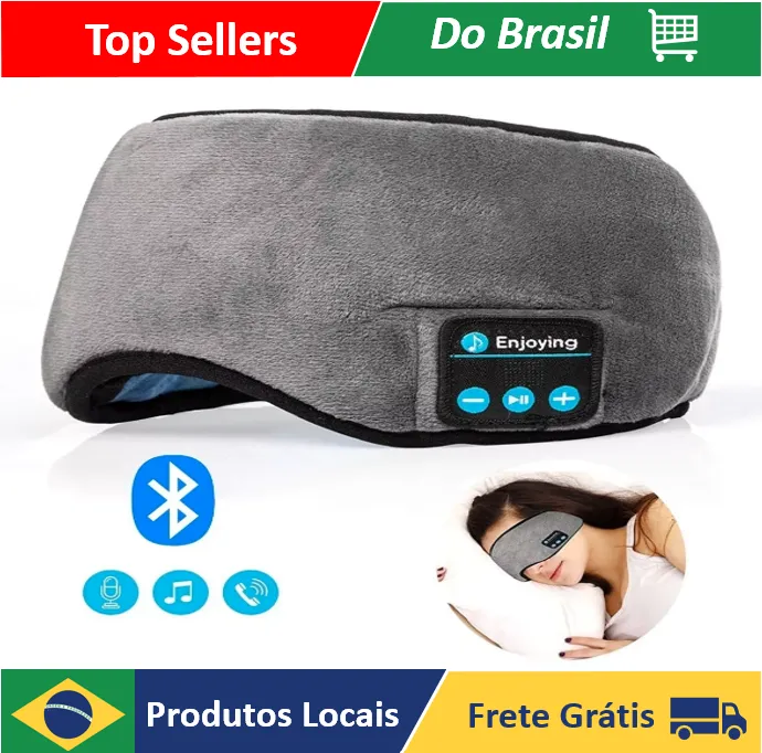 Tapa olho mascara dormir fone ouvido bluetooth confortavel