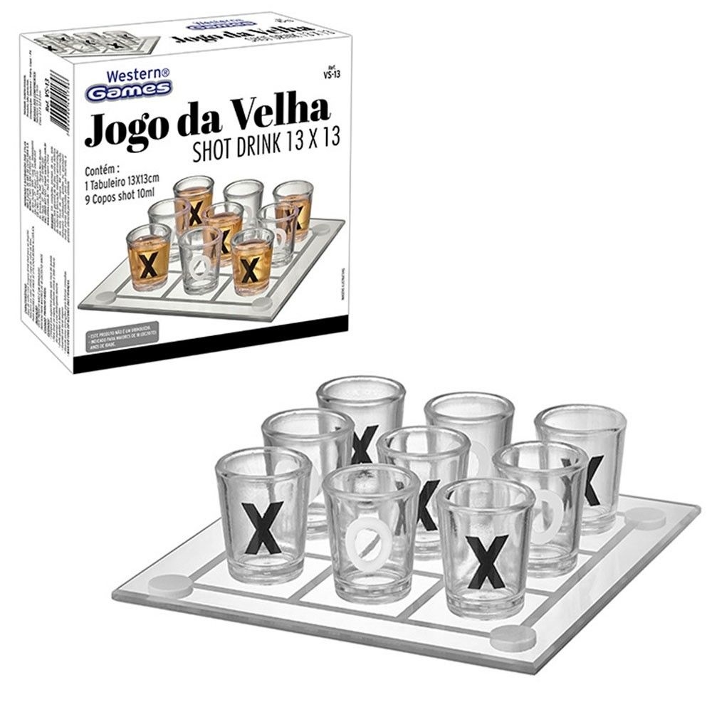 Jogo de Tabuleiro - Jogo da Velha Mini com Peças de Vidro - Ioiô