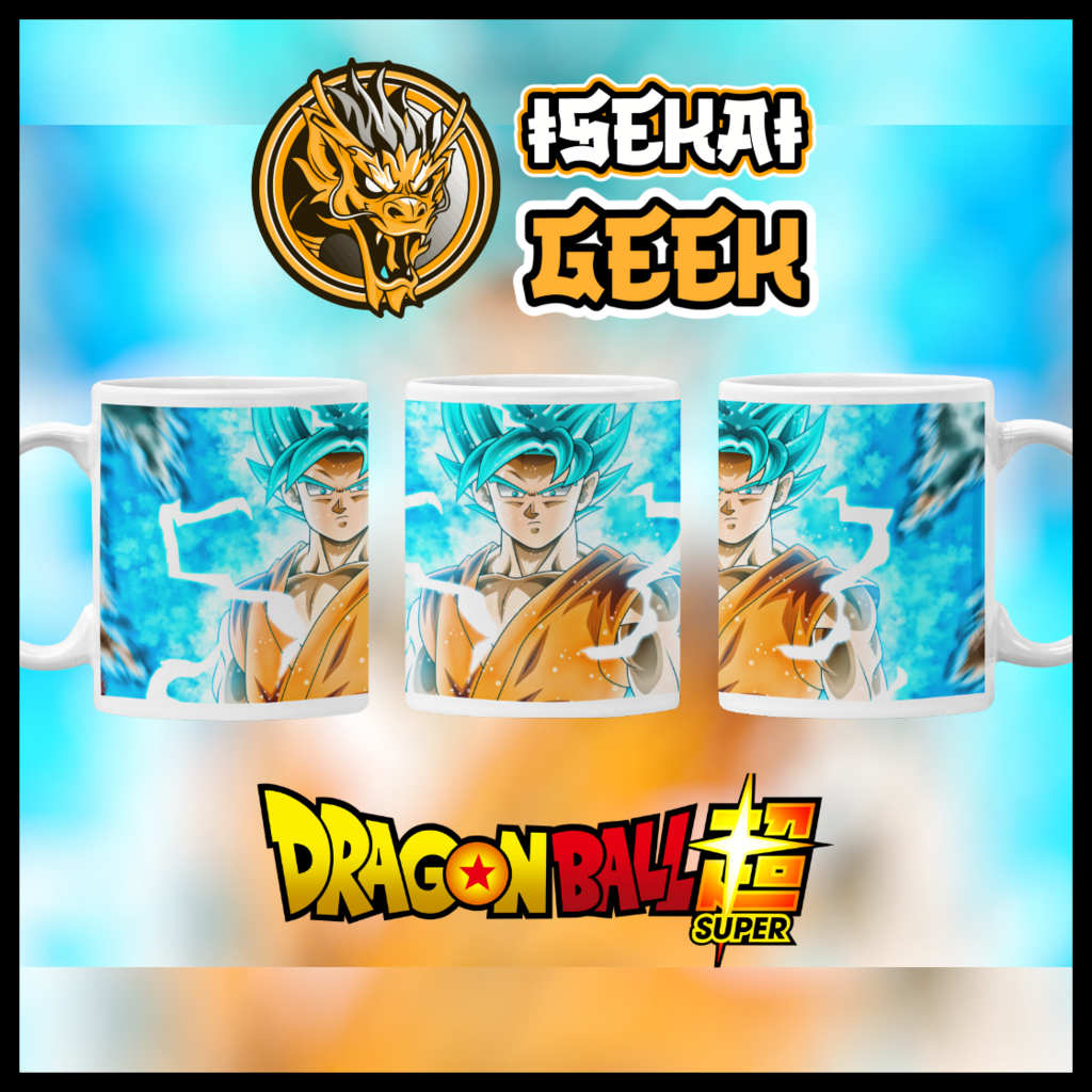 Caneca Dragon Ball Anime Geek Vegeta God e Vegeta Blue