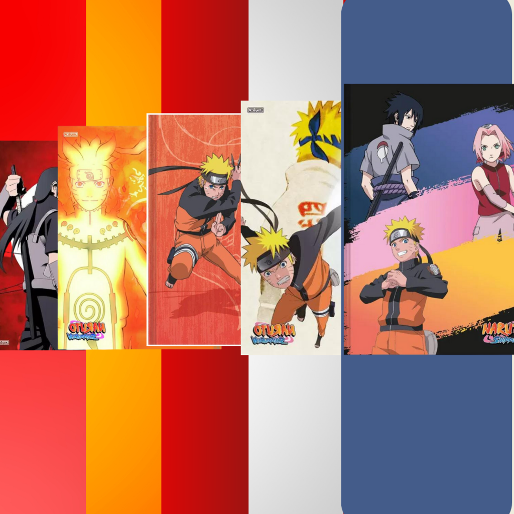 CADERNO BROCHURA PEQUENO 1/4 ANIME NARUTO SHIPPUDEN 80 FOLHAS