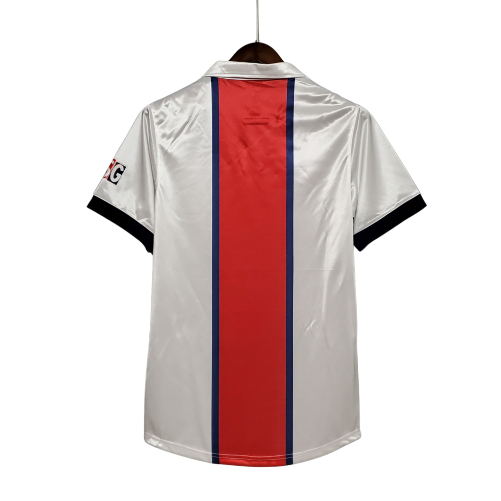 Camisa Paris Saint Germain PSG Retrô Away 98/99 Torcedor Nike Masculina -  Branco, Azul e Vermelho