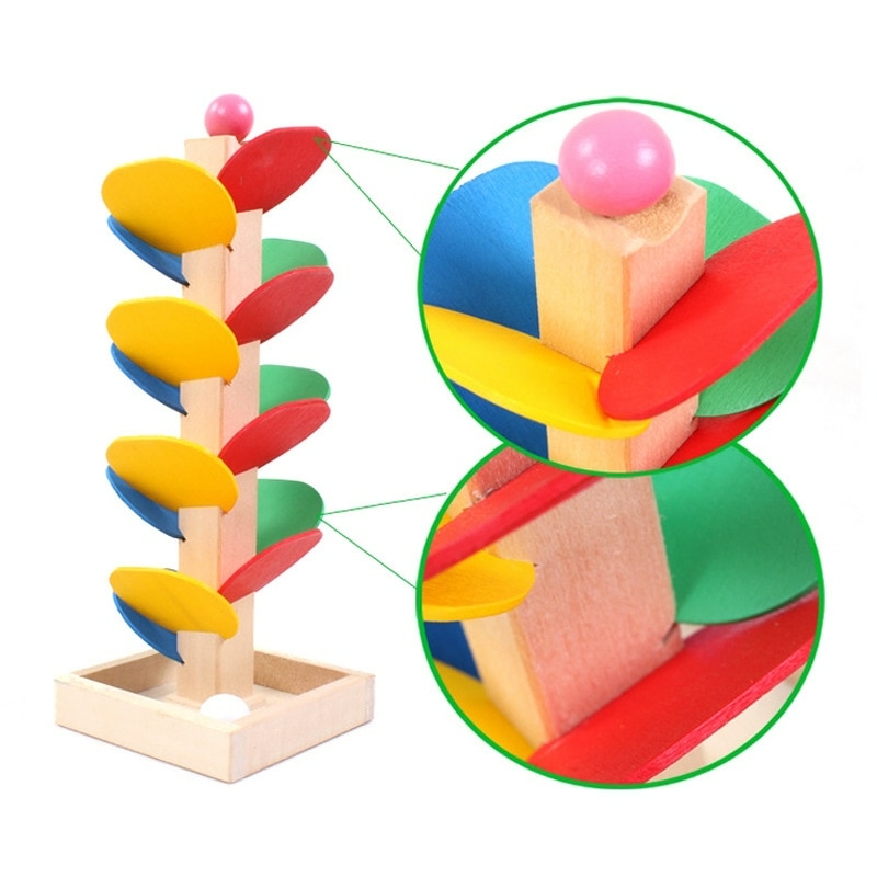 Montessori Tower Building Blocks para crianças, árvore colorida