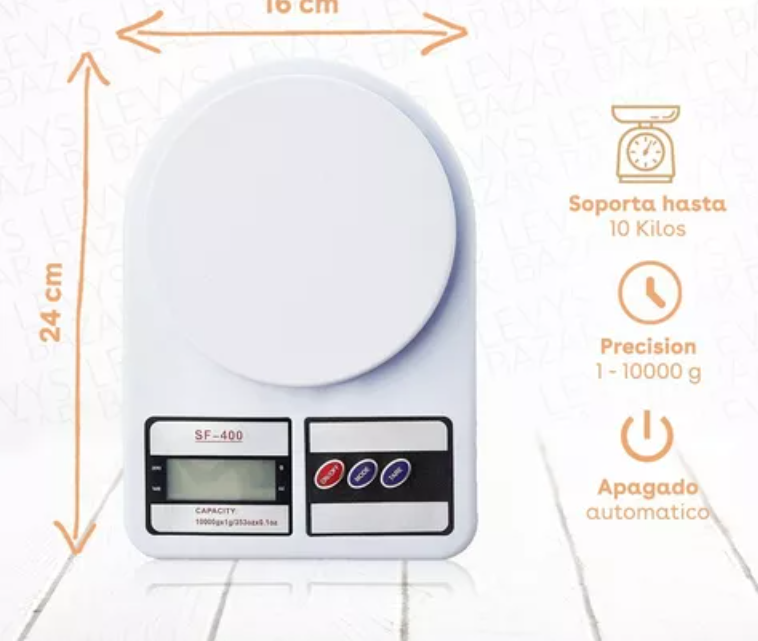 Balanza Pesa Digital Para Cocina Alimentos Comercio 7kg