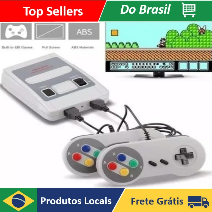 Mini Video Game Retro Emulador Super Mini Sfc Com 620 Jogos Classicos 8 bit  02 Controles Nintendo