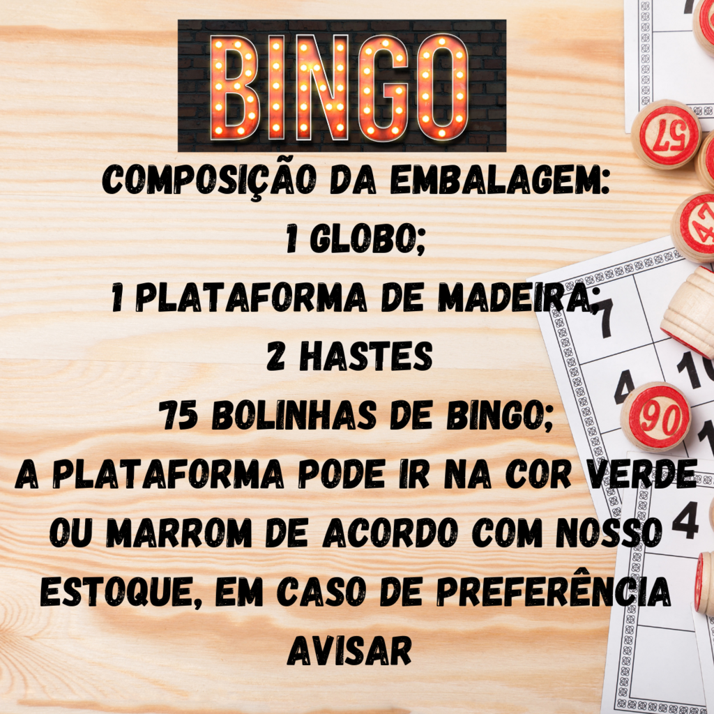 Jogo de Bolas Nº 2 e 3 - de 1 à 75 para Bingo - TREIS REIS - Jogo