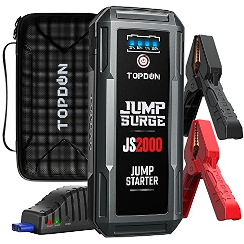 Arrancador 1500 A pico 18000 mAh, Jumper Pack con carga rápida USB,  potenciador de batería de gas y motor diésel, arrancador de batería (hasta  8.0 L