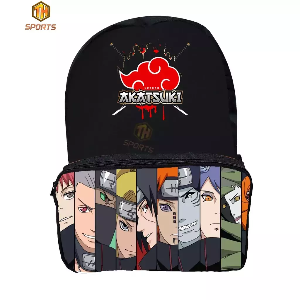 Mochila Bolsa Escolar Unissex Naruto Akatsuki Sasuke Personagens Anime Top  Lançamento Promoção - Escorrega o Preço