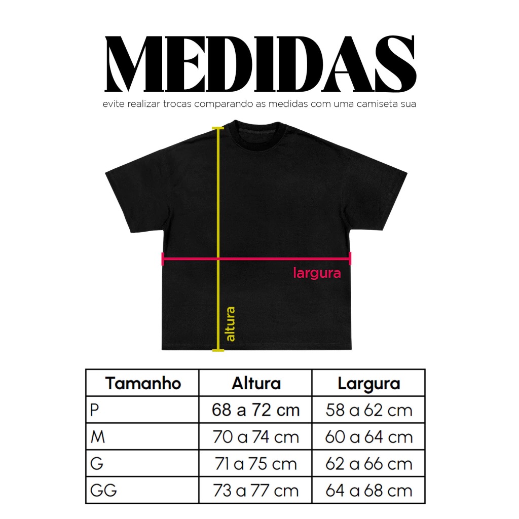 Medidas Camisetas Oversizeds