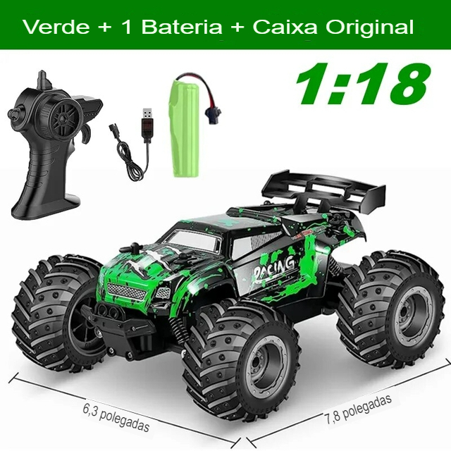 Carrinho Controle Remoto Rápido Grande Corrida - Farol Led