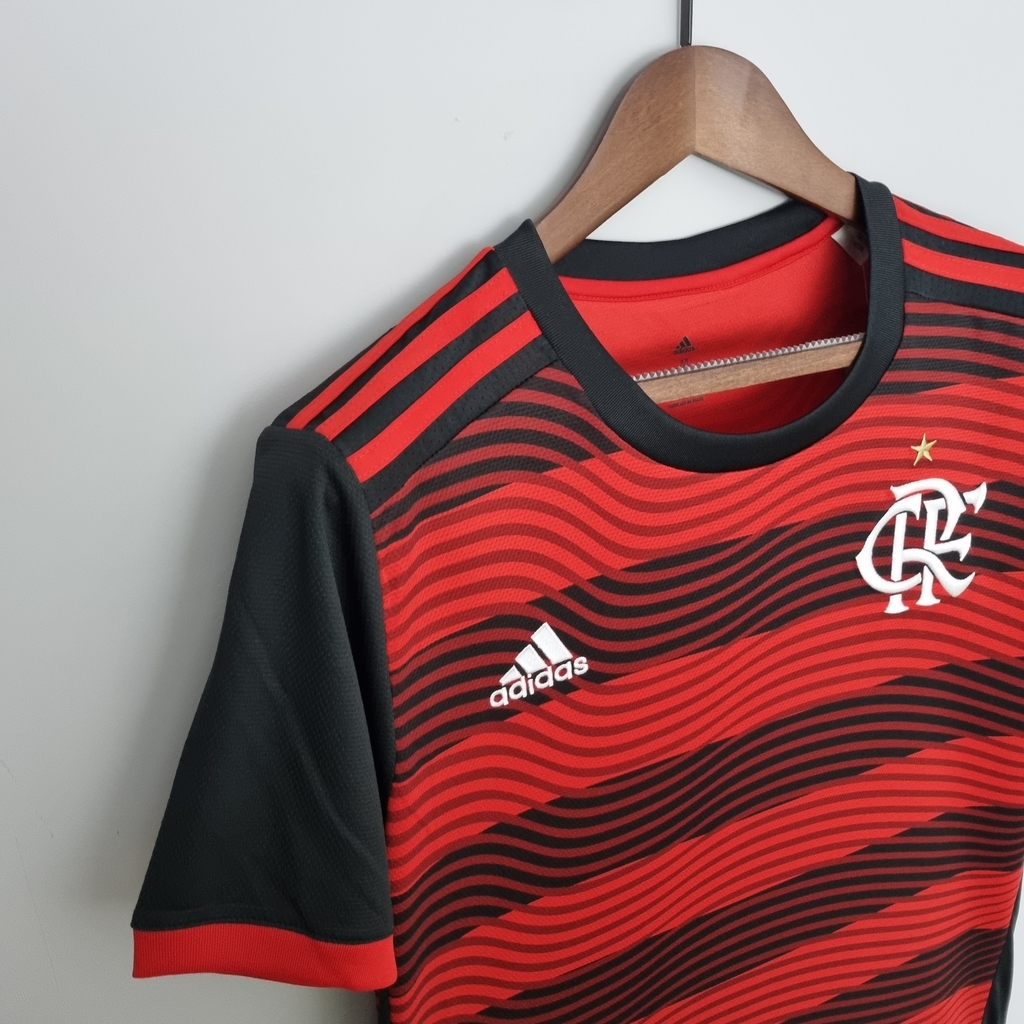 Camisa Flamengo I 22/23 Torcedor Adidas Masculina - Preto e Vermelho