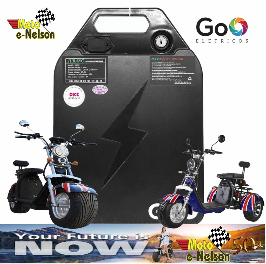 Bateria 60V 28Ah Removivel para Scooter Elétrica Citycoco