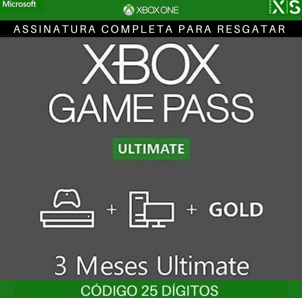 código xbox gamepass ultimate 1 mês ( código de 25 digitos