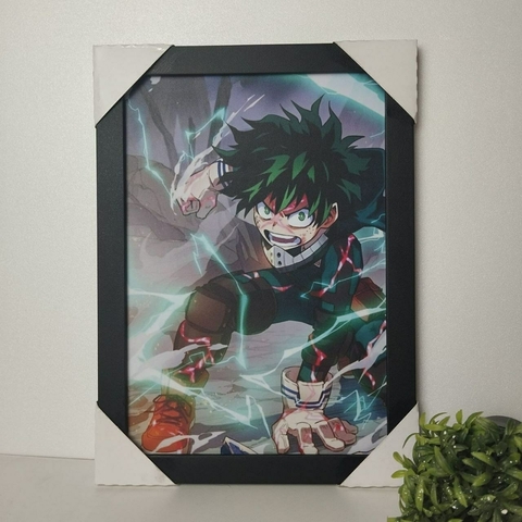 Quadro Anime Boku No Hero Academia C/ Moldura E Vidro A4