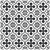 Azulejos vinílicos adhesivos en blanco y negro, con motivos de tréboles.