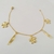 Pulseira folheada a ouro Flores e folhas